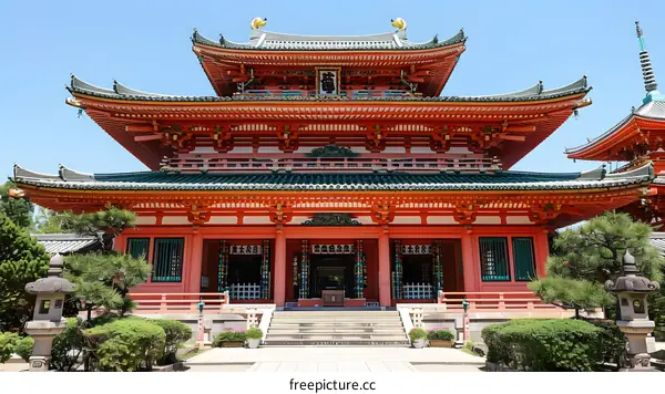 A photo of the main hall of Kiyomizu-dera Temple in Kyoto, Japan