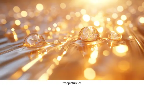 Golden Bubbles on Rippled Water