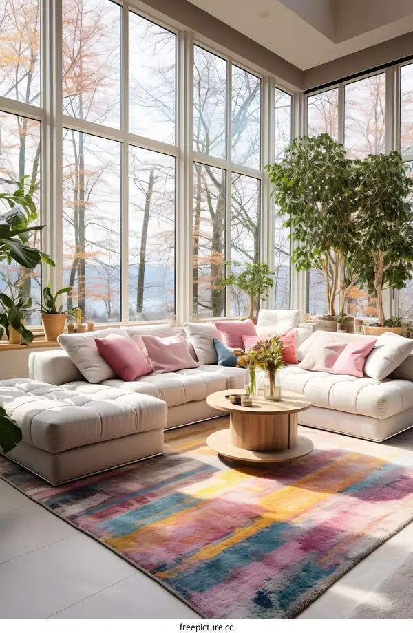 A bright and airy living room with a large windows