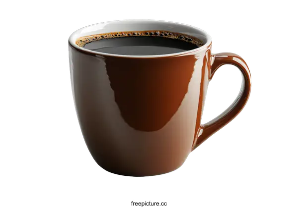 [Transparent Background PNG]Brown Coffee Mug Filled with Dark Coffee