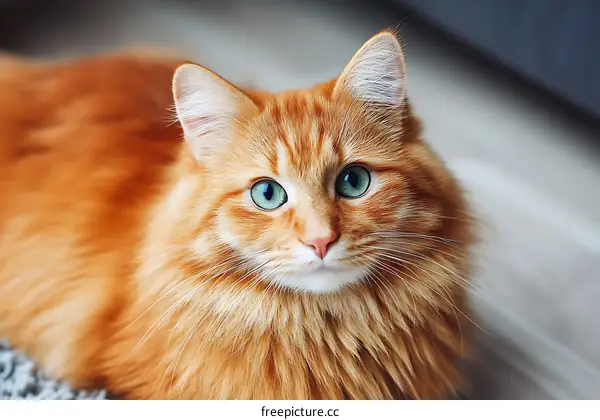 Closeup of a Fluffy Ginger Cat