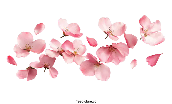 [Transparent Background PNG]Delicate Pink Flowers and Petals Arrangement