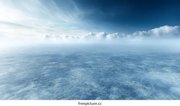 Vast Frozen Sea Under Cloudy Sky