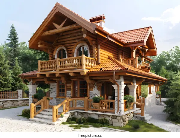 European-style wooden house