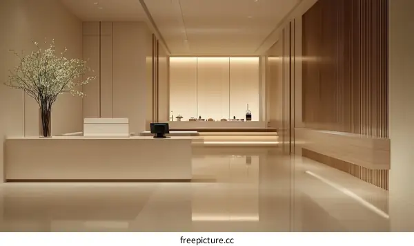 Modern Minimalist Lobby Reception Area Design