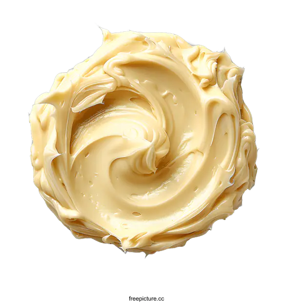 [Transparent Background PNG]Close-up of a white cream swirl