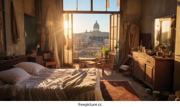 Balcony with a view of the Mediterranean Sea