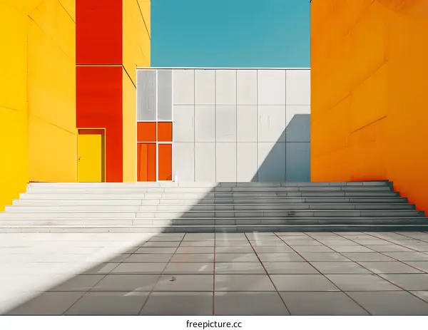 Modern Architecture with Yellow and Orange Walls
