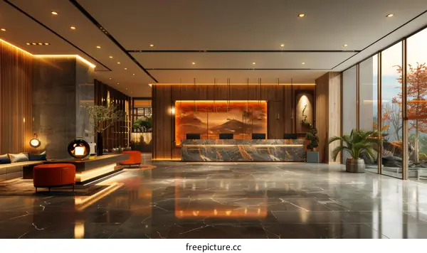 Modern Elegant Hotel Lobby Design