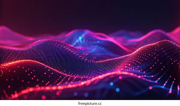 Colorful Abstract Digital Landscape with Smooth Waves