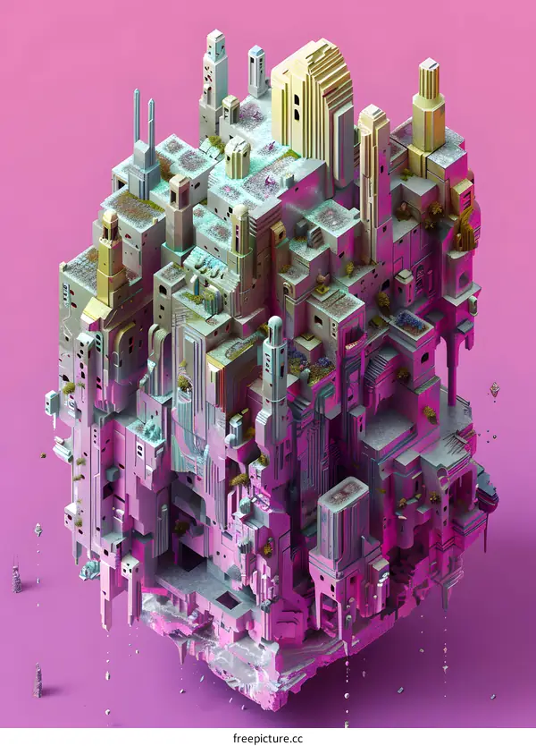 Abstract 3D Cityscape Illustration