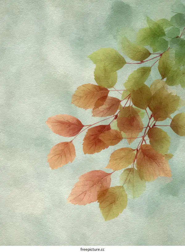 Autumn Leaves Watercolor Artwork
