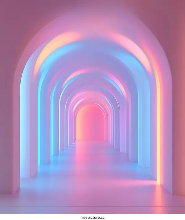 Abstract Neon Lights Archway Interior Design