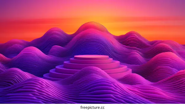 Abstract 3D Mountains with a Product Display