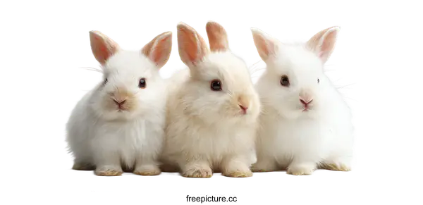 [Transparent Background PNG]Adorable Baby Rabbits Sitting Together