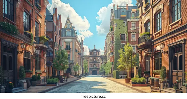 Empty European Street