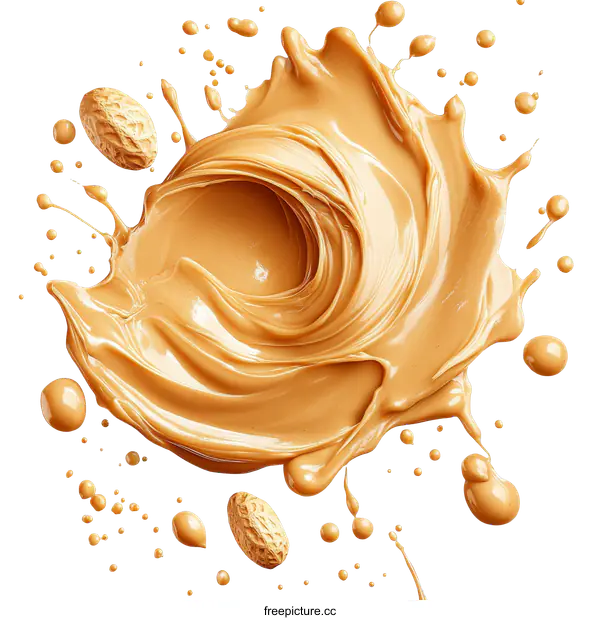 [Transparent Background PNG]Peanut Butter Splash Art Illustration