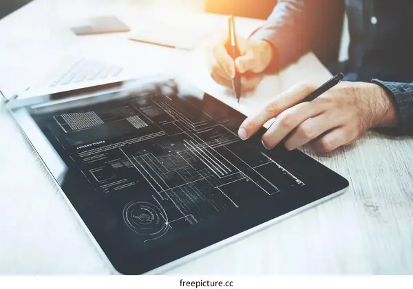 Creative Designer Working on a Digital Tablet