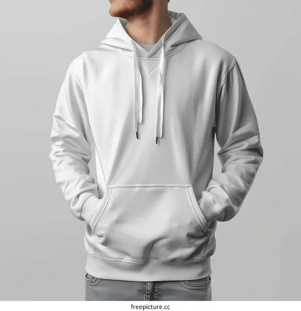 White hoodie mockup front view