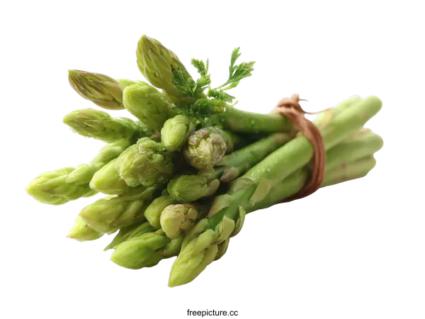 [Transparent Background PNG]Fresh Bunch of Asparagus Shoots