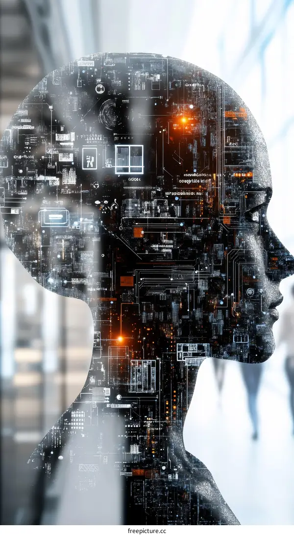 Artificial Intelligence Human Head Technology Illustration