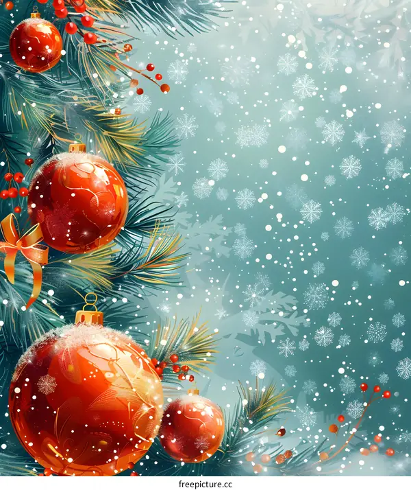 Christmas tree branch decorated for Christmas