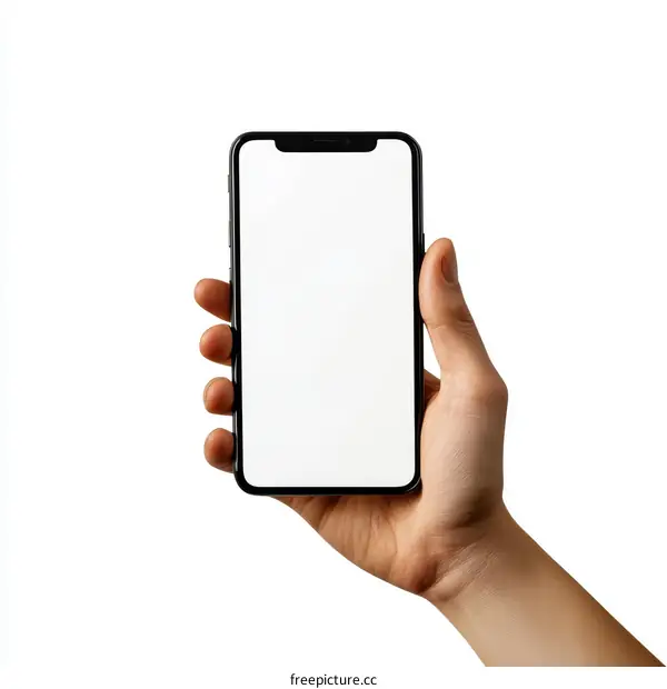 Smartphone Mockup in Hand with Blank Screen