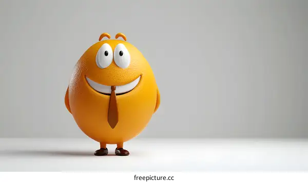 Smiling Orange Character