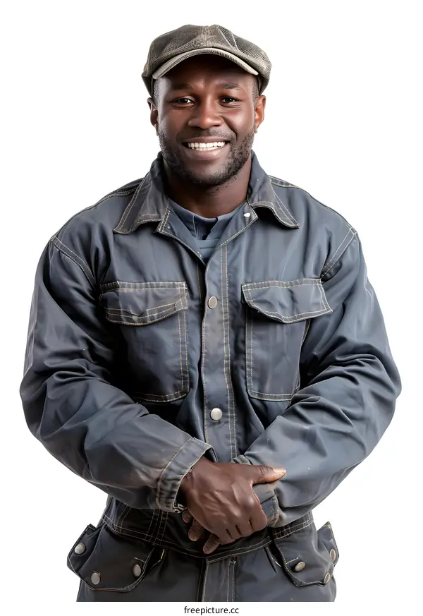 Portrait of a Smiling African Worker