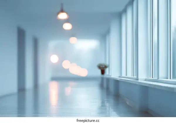 Modern Corridor Interior with Light and Windows
