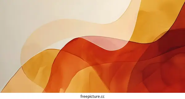 Abstract Watercolor Painting with Red, Orange, and Yellow Colors