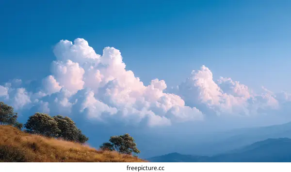 Stunning Cloudscape Over a Hilly Landscape