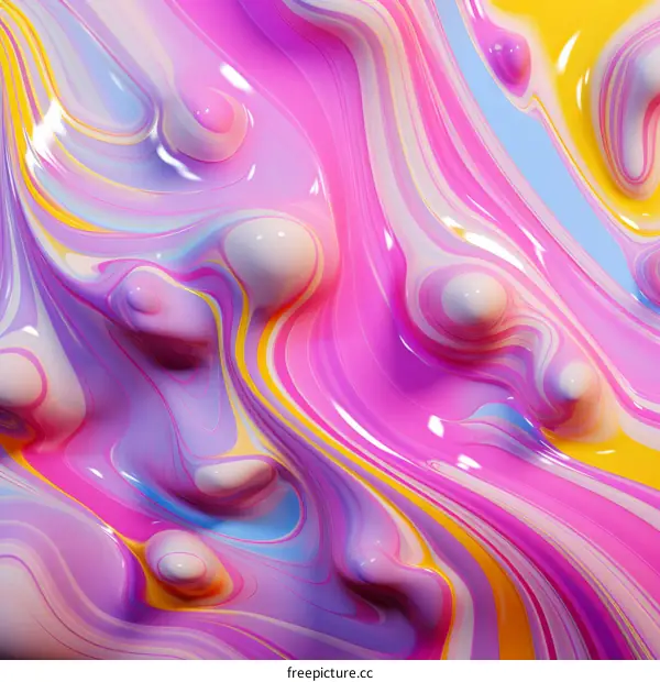 Abstract Fluid Shapes in Vibrant Colors