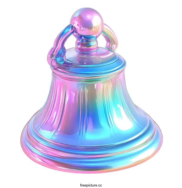 [Transparent Background PNG]Rainbow Holographic Metallic Bell Decor