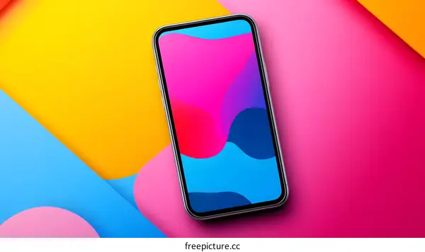 Colorful Abstract Background with Smartphone