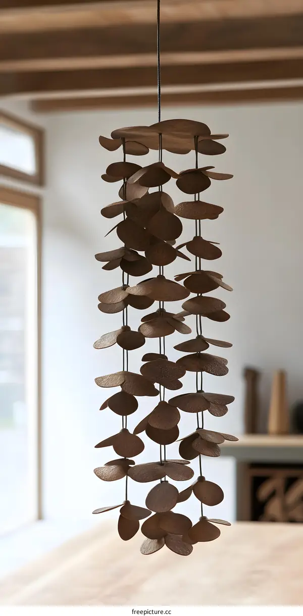 Wooden Hanging Mobile Decor with Natural Elements