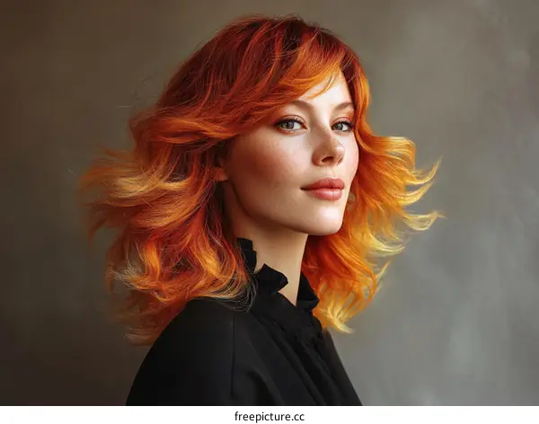 Stunning Red Hair Woman Portrait