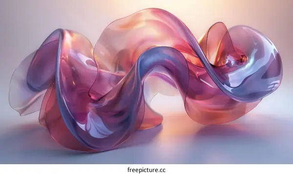 Pink purple abstract 3D shape