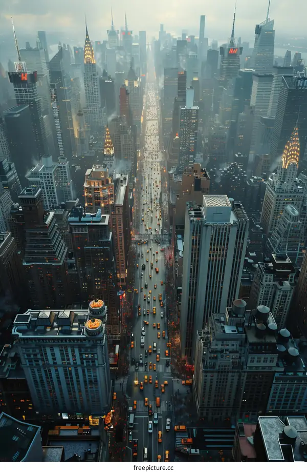 Aerial View of Midtown Manhattan