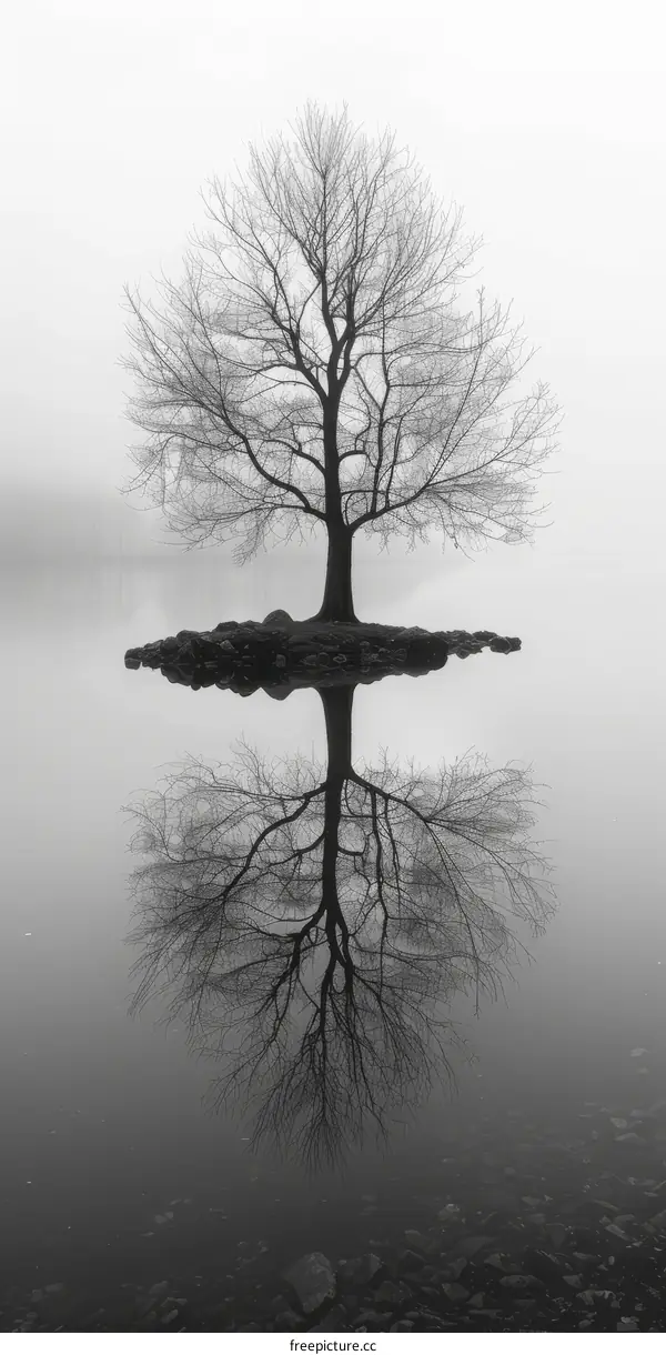 Solitude - Tree In The Middle Of A Lake