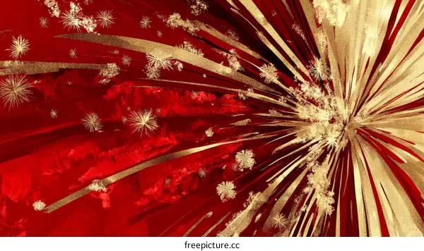 Abstract Red and Gold Explosion Design