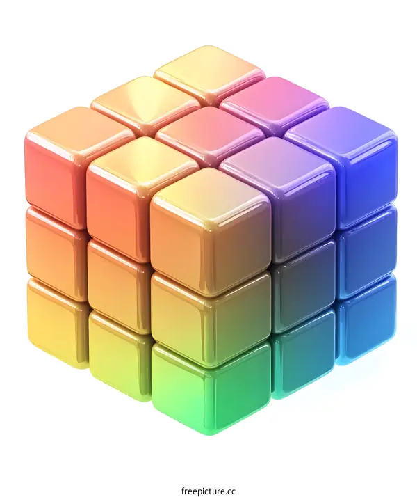 Colorful 3D Cube Abstract Background