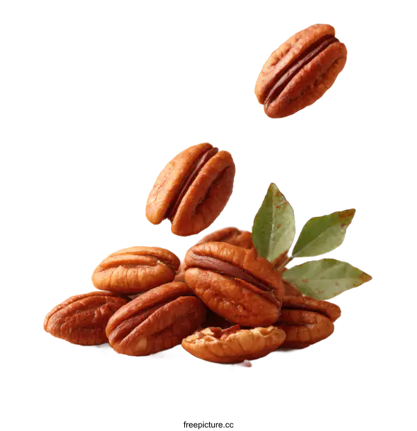 [Transparent Background PNG]Pecan Nuts in Motion Display