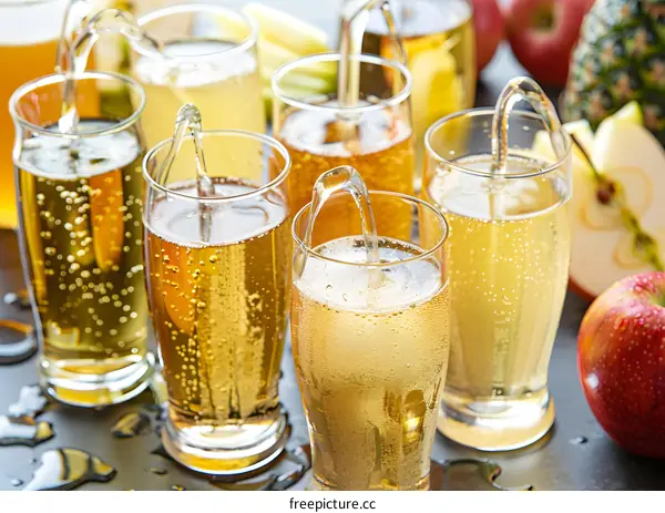 Fresh Apple Cider in Glasses