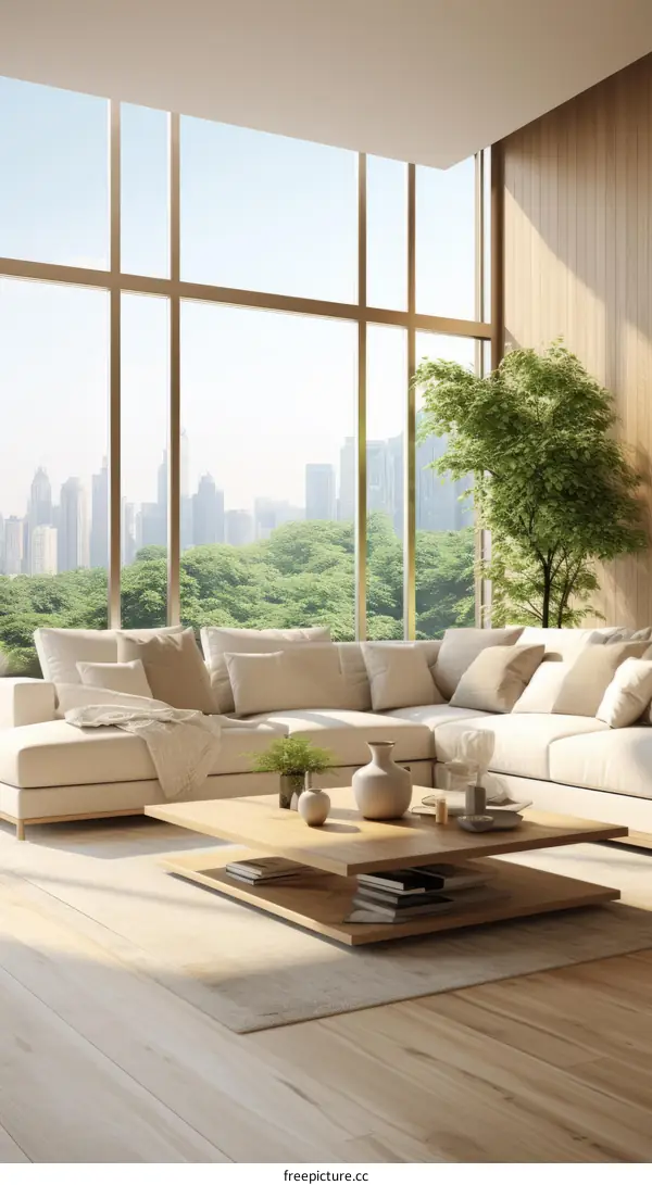 A bright and airy living room with a large windows