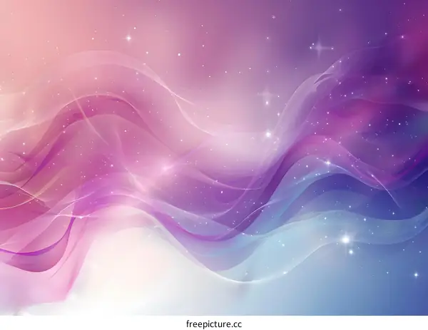 Abstract Background with Wavy Lines and Sparkles