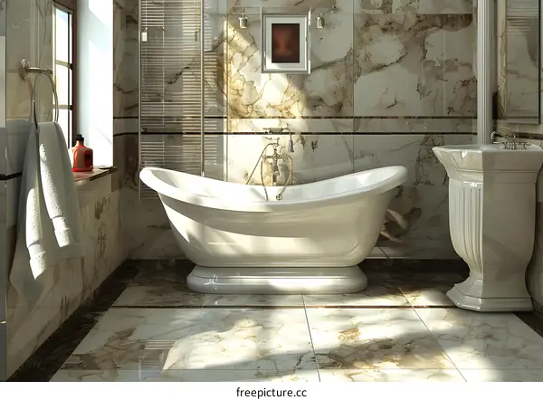 Bathroom marble ceramic tile