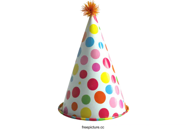 [Transparent Background PNG]Colorful Party Hat with Polka Dots