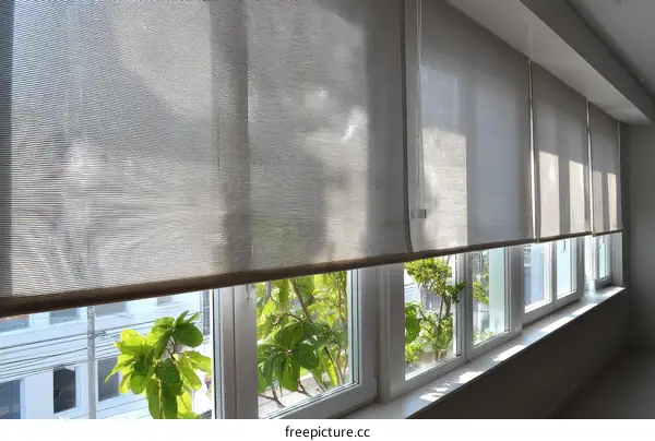 Modern Window Blinds with City View