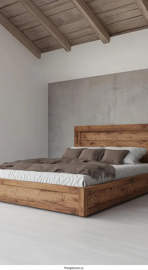 Wooden Bedroom Interior Design Illustration